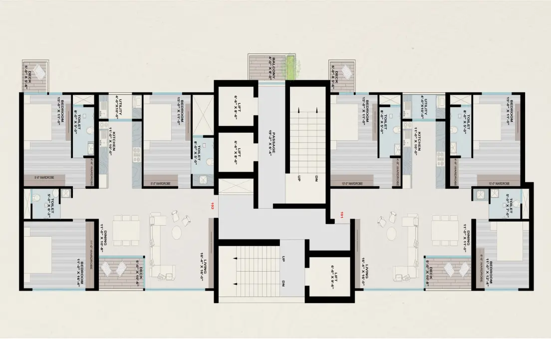 3 BHK Floor Plan