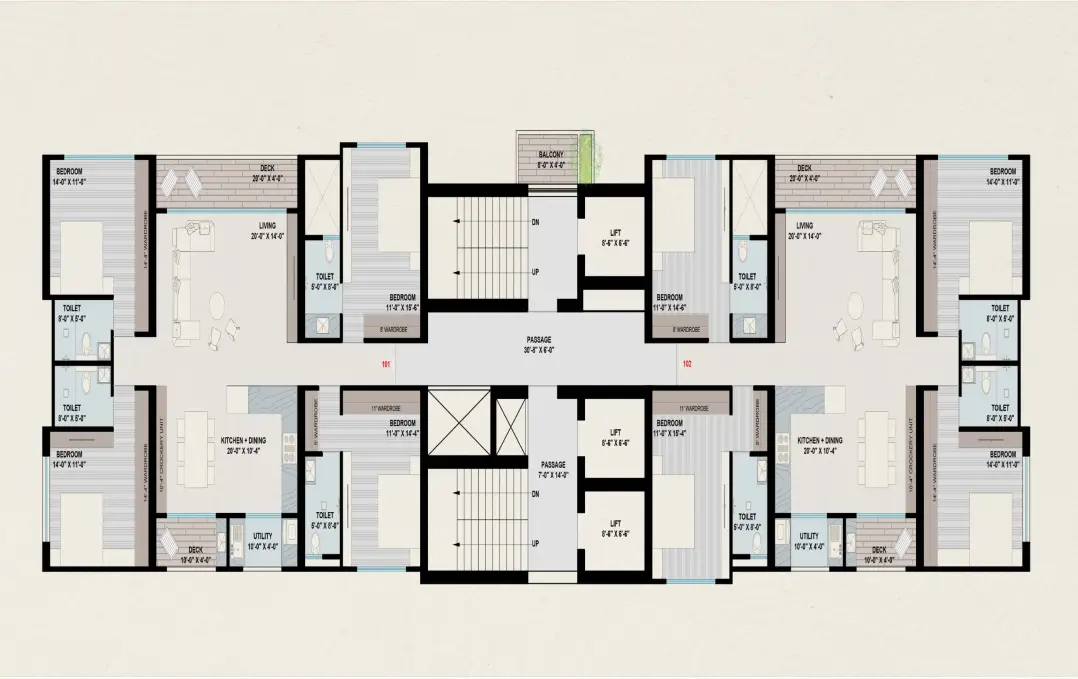 4 BHK Floor Plan